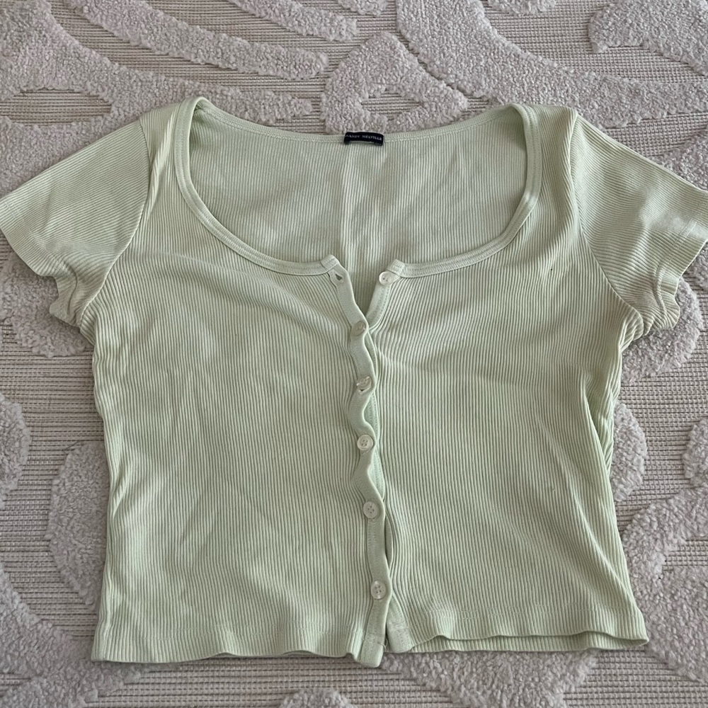 Mint green button up